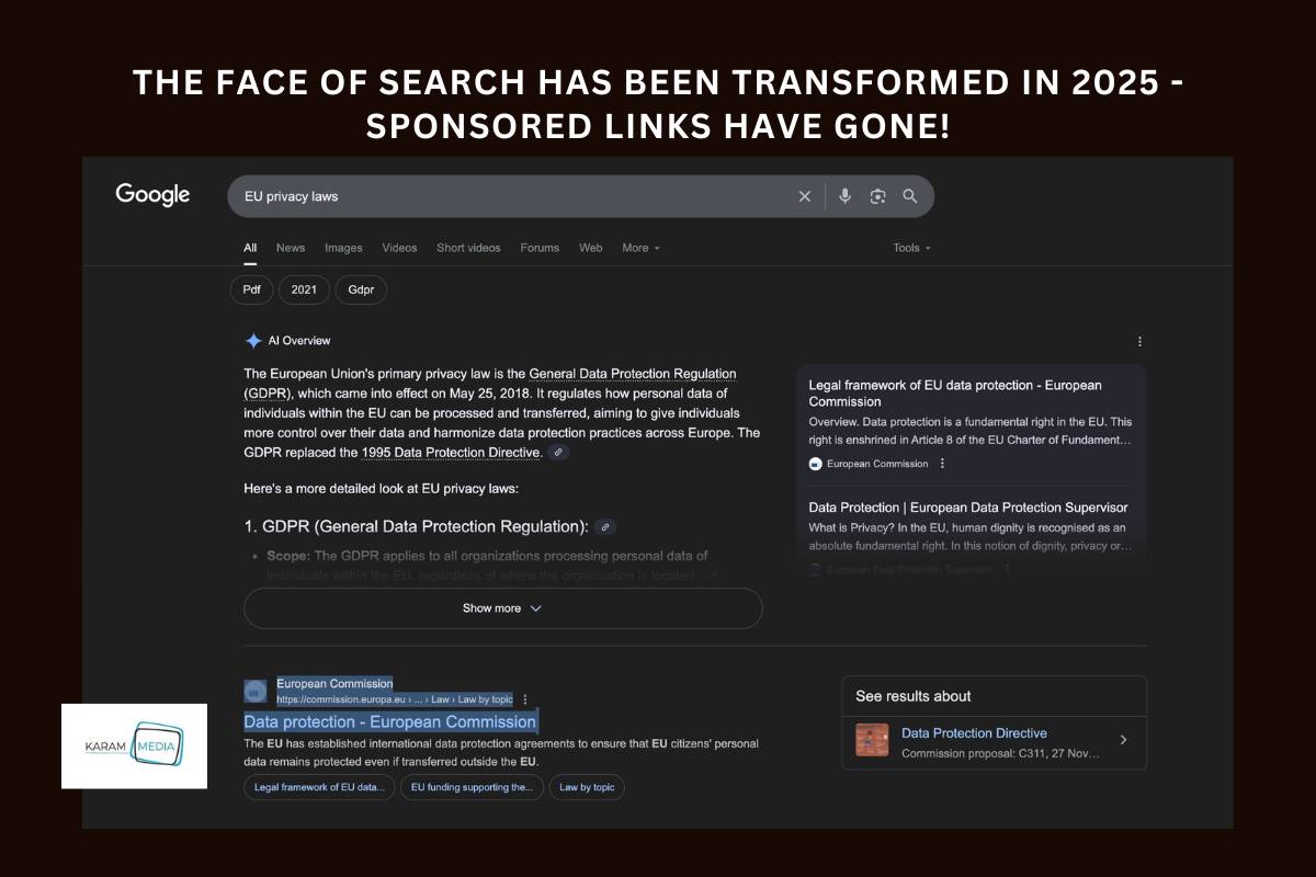 The face of search has been transformed in 2025 - Sponsored links have gone!